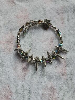 Alex And Ani Silver Spike Beaded Bracelet - Women’s Silver Jewelry